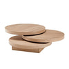 Triplo Round Wooden Rotating Coffee Table In Sanremo Oak