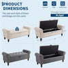 51" Upholstered Ottoman Bench – Storage Bench for Bedroom End of Bed Grey Fabric