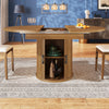 Extendable Dining Table, 118(158)×118x77cm Round/Oval Kitchen Table with Storage