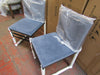 2 x Dusk Rae Dining Chairs Blue Velvet NEW