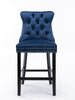 Luxury Grey/BEIGE/BLACK Velvet Bar Stools Kitchen Breakfast Barstools Set of 2 4