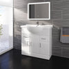 Basin Vanity Cabinet Bathroom Storage Furniture Sink Unit 850mm White Gloss