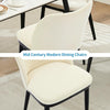 2-Piece Dining Chairs w/ Linen or Velvet Padded Seats, Wood Legs+High Back