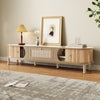 Wooden TV Stand Cabinet 170 cm TV Unit With Storage & Solid Wood Slide Doors