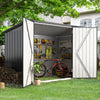Galvanized Steel Garden Storage Shed Metal Lockable Outdoor Bike Shed with Doors