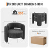 Oversized Barrel Accent Chair Modern Chenille Armchair for Living Room Home