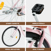 24/26Inch VIRIBUS Ladies Women's Beach Cruiser Bike Bicycle w/ Basket Comfort