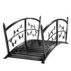 1.2M Metal Garden Bridge with Safety Railings, Outdoor Pond Bridge