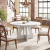 120cm Round Dining Table for 4,Farmhouse Circle Kitchen Table with Pedestal Base