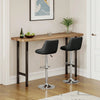 Set of 2 Black Bar Stools, Chicago, Faux Leather, swivel, height adjustable