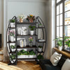 8 Tier Large Plant Stand Industrial Curved Oval Flower Pot Rack Staggered Shelf