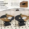 120 cm Round Wooden Kitchen Table Dining Table for 4-6 People-Black