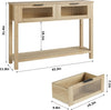 Entryway Console Table w/ 2 Glass Drawer Storage 2 Tier Sofa Table Living Room