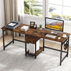 Tribesigns Double Desk, 200 cm Office Extra Long Computer Desk with Drawers