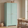 HOMCOM 172cm Wooden Storage Cabinet Cupboard With 4 Shelves Light Green