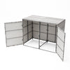 Double Wheelie Bin Store Poly Rattan Garden Outdoor Garbage Storage Shed Dustbin