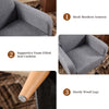 Accent Chair Wingback Armchair with Wood Frame for Living Room Grey New