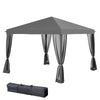 3 x 3 m Heavy Duty Pop Up Garden Gazebo with Handy Bag Mesh Sidewalls Grey