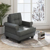Accent Armchair Tufted Upholstered Linen Club Chair with Extra Pillow Modern