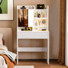 White Dressing Table Makeup Desk with Hidden Storage Mirror Shelf Large Yblzzjmy