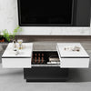 LED Extendable Coffee Table Wooden 2 Hidden Storage Modern Living Room Hzxoerrrx
