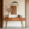 60x90cm Arched Wall Mirror Vintage Wood Bathroom HD Vanity Mirror Over Fireplace