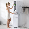 White Slimline Bathroom Tallboy Free Standing Cabinet Tall Storage Yzcnabui