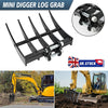 Mini Excavator Attachment Mini Digger Rake 450mm / 25mm Pins Mini Grabber