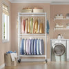 Heavy Duty Metal Double Rail Clothes Garment Hanging Rack Shelf Display Stand UK