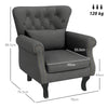 Wingback Armchair, Chesterfield-style Accent Chair, Dark Grey