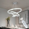 K9 Crystal 3 Ring Chandelier LED Ceiling Lights Pendant Light Dimmable w. Remote