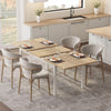 Extendable Dining Table Set w/ 2 Benches&2 Stools, Office Desk Seats 4-8 Persons