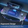 Gaming Desk LED RGB Computer Table Workstation w/ Cup Holder & Headphone Hook