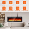 72 inch Electric Fireplace Wall Mounted Recessed Heater Flame Effect 220V/1800W