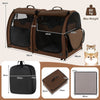 2-In-1 Pet Carrier Portable Cat & Dog Travel Crate Twin-compartment Pet Kennel