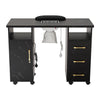 Rolling Table Nail Workstation Drawer Vacuum Marbling Texture Cabinet