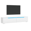 160cm High Gloss White Floating TV Stand Unit Cabinet Wall Mounted Storage Door