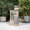 Garden LED Cascading 4 Bowl Water Feature Outdoor Freestanding 75cm