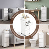 Slim Bathroom Floor Cabinet Storage Unit Tower with 3 Drawer & 4 Compartments