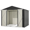 Garden Shed Apex Roof 8X6FT Metal With Free Foundation Base Storage House Anthra
