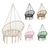 Boho Hanging Hammock Swing Chair Cotton Rope Swing for Indoor Outdoor Patio