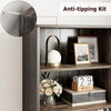 181cm Tall Bookshelf Free Standing Storage Shelf Unit with Storage Dark Oak