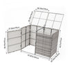Double Wheelie Bin Store Poly Rattan Garden Outdoor Garbage Storage Shed Dustbin