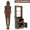 6-Tier Bedside Table Storage Cabinet Tall Nightstand with Charging Station