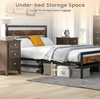 Double Bed Frame Industrial Metal Platform Bed with Headboard and Footboard