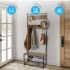 Coat Rack Stand with Shoe Storage Bench 9 Hooks Rustic 2 Colours Entrance Hall