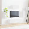 TV Cabinet Set 5 pcs High Gloss White Engineered Wood