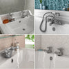 Traditional Bathroom Sink Basin Mixer, Bath Filler, Shower Tap Chrome Hamilton