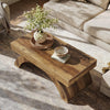 47.24-Inch Modern Rectangle Wooden Coffee Table with Arched Base for Living Room