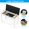 ♬Mustar Piano Stool Wooden Piano Bench With Storage Padded Keyboard Seat White